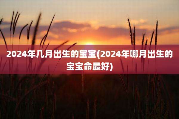 2024年几月出生的宝宝(2024年哪月出生的宝宝命最好)