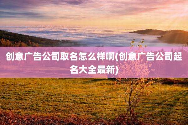 创意广告公司取名怎么样啊(创意广告公司起名大全最新)