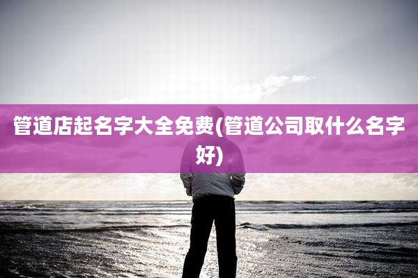管道店起名字大全免费(管道公司取什么名字好)