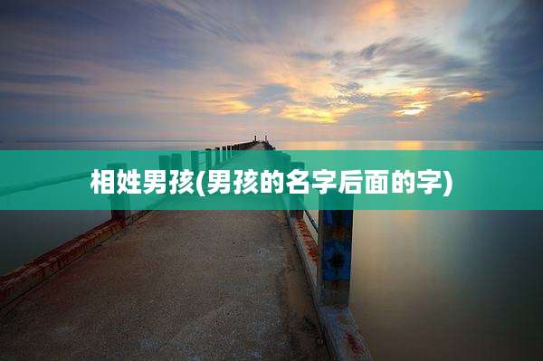 相姓男孩(男孩的名字后面的字)