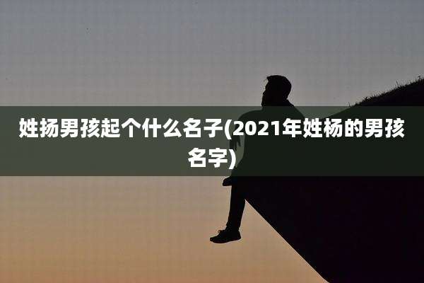 姓扬男孩起个什么名子(2021年姓杨的男孩名字)