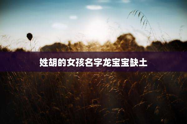姓胡的女孩名字龙宝宝缺土