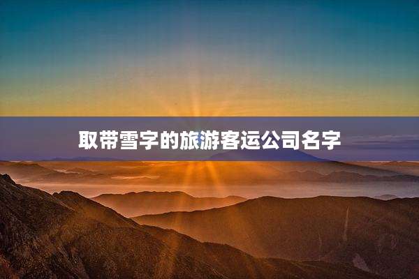 取带雪字的旅游客运公司名字