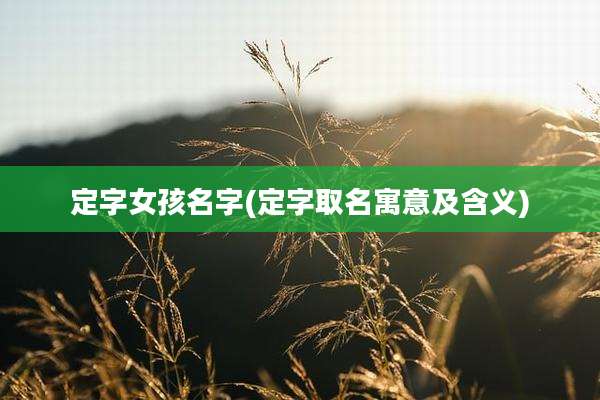定字女孩名字(定字取名寓意及含义)