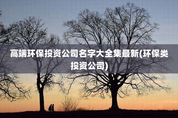 高端环保投资公司名字大全集最新(环保类投资公司)