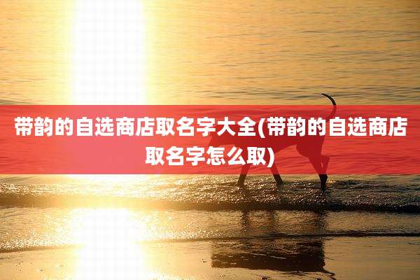 带韵的自选商店取名字大全(带韵的自选商店取名字怎么取)