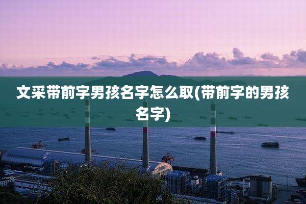 文采带前字男孩名字怎么取(带前字的男孩名字)