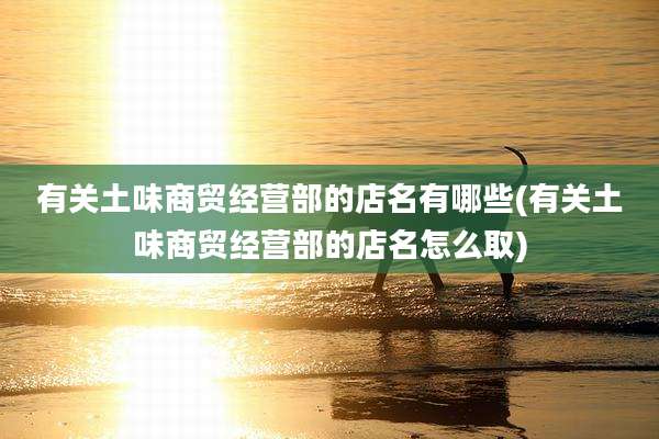 有关土味商贸经营部的店名有哪些(有关土味商贸经营部的店名怎么取)