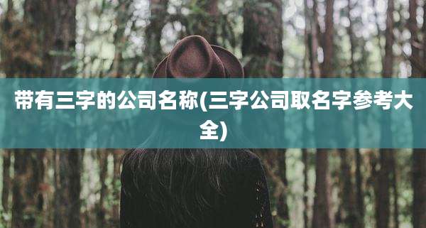 带有三字的公司名称(三字公司取名字参考大全)