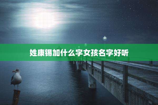 姓康锡加什么字女孩名字好听