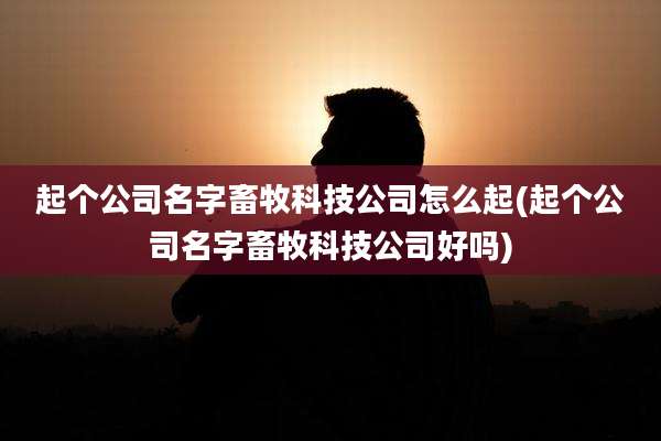 起个公司名字畜牧科技公司怎么起(起个公司名字畜牧科技公司好吗)