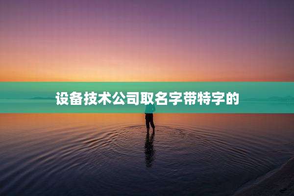 设备技术公司取名字带特字的