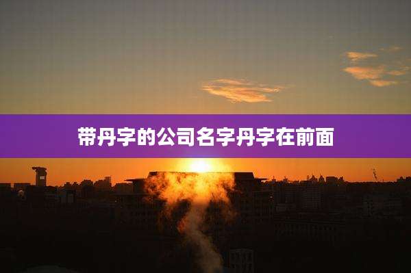 带丹字的公司名字丹字在前面