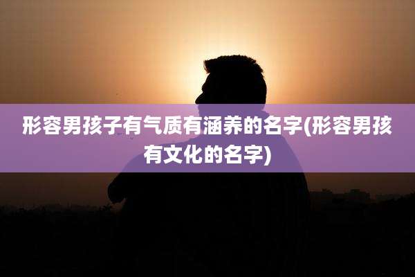 形容男孩子有气质有涵养的名字(形容男孩有文化的名字)