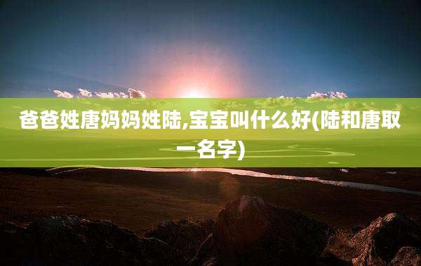 爸爸姓唐妈妈姓陆,宝宝叫什么好(陆和唐取一名字)