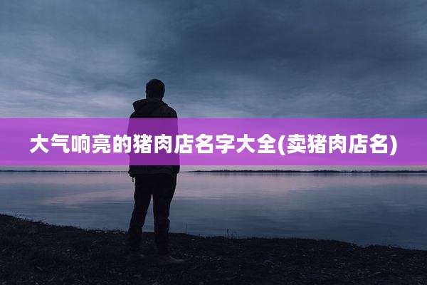 大气响亮的猪肉店名字大全(卖猪肉店名)