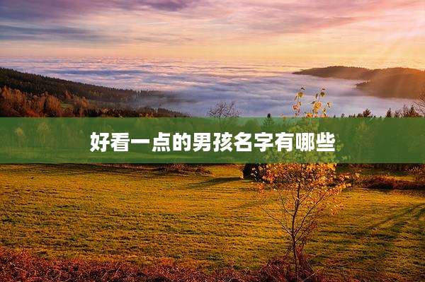 好看一点的男孩名字有哪些