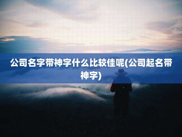 公司名字带神字什么比较佳呢(公司起名带神字)