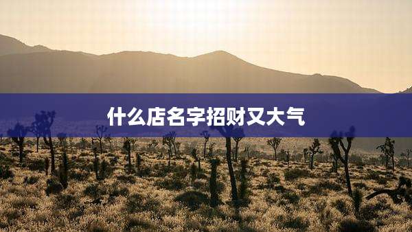 什么店名字招财又大气