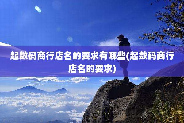 起数码商行店名的要求有哪些(起数码商行店名的要求)