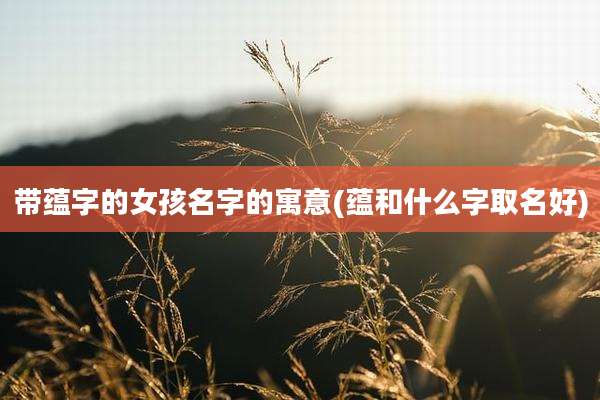 带蕴字的女孩名字的寓意(蕴和什么字取名好)