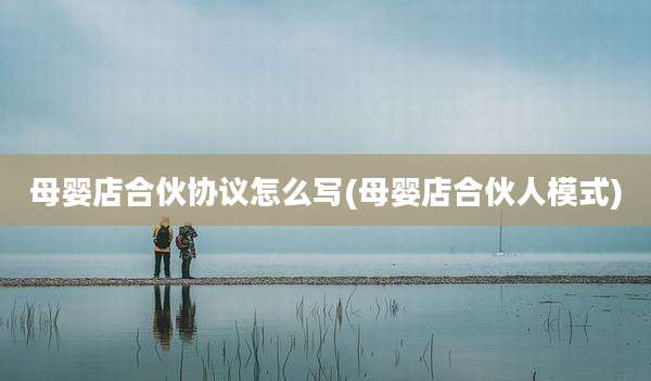 母婴店合伙协议怎么写(母婴店合伙人模式)