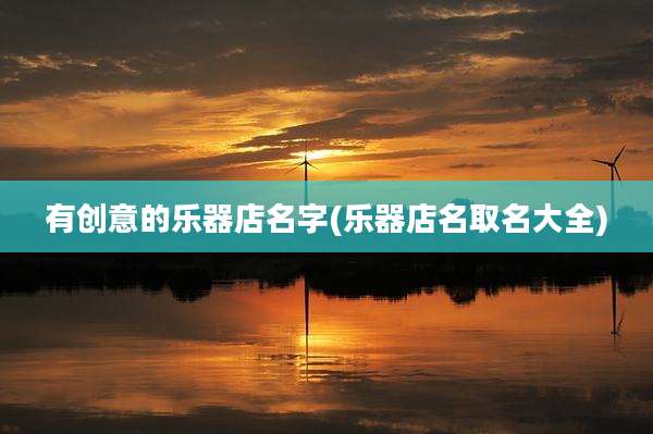 有创意的乐器店名字(乐器店名取名大全)