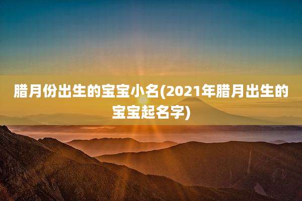 腊月份出生的宝宝小名(2021年腊月出生的宝宝起名字)