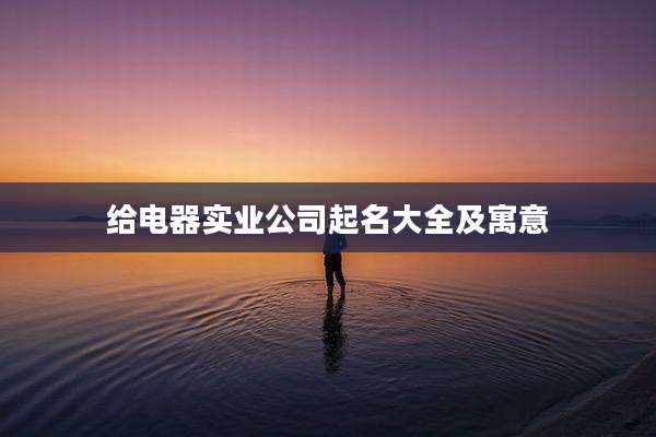 给电器实业公司起名大全及寓意