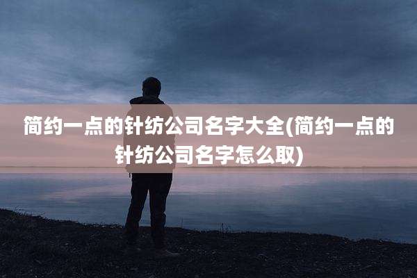 简约一点的针纺公司名字大全(简约一点的针纺公司名字怎么取)