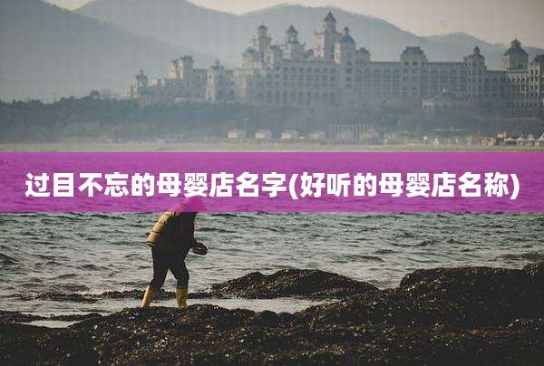过目不忘的母婴店名字(好听的母婴店名称)