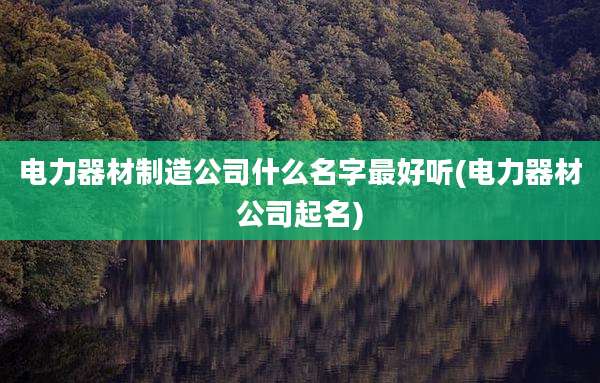 电力器材制造公司什么名字最好听(电力器材公司起名)