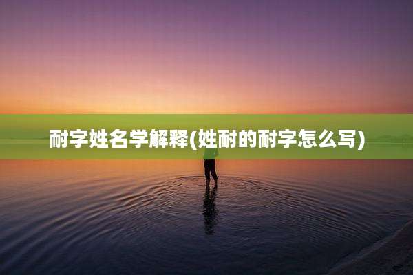 耐字姓名学解释(姓耐的耐字怎么写)