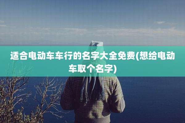 适合电动车车行的名字大全免费(想给电动车取个名字)