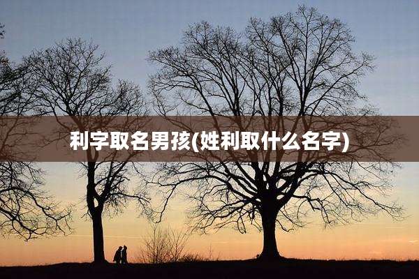 利字取名男孩(姓利取什么名字)