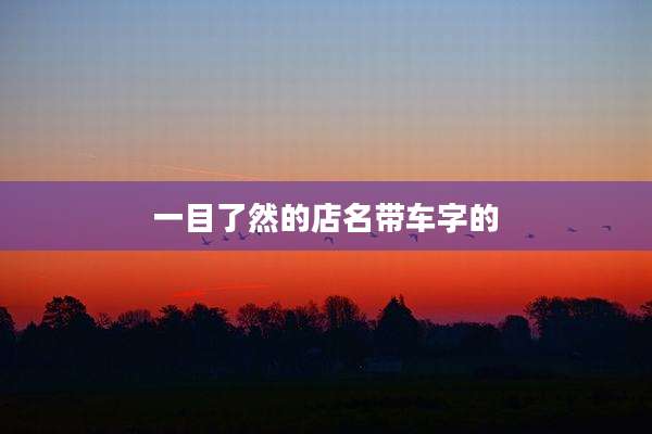 一目了然的店名带车字的