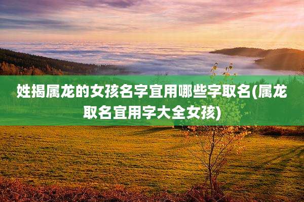 姓揭属龙的女孩名字宜用哪些字取名(属龙取名宜用字大全女孩)