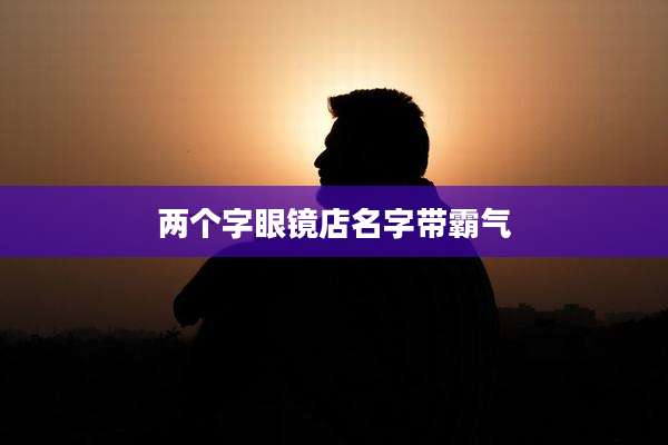 两个字眼镜店名字带霸气