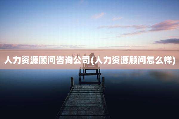 人力资源顾问咨询公司(人力资源顾问怎么样)