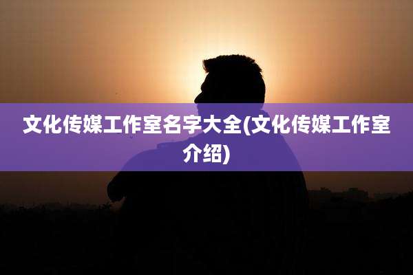 文化传媒工作室名字大全(文化传媒工作室介绍)