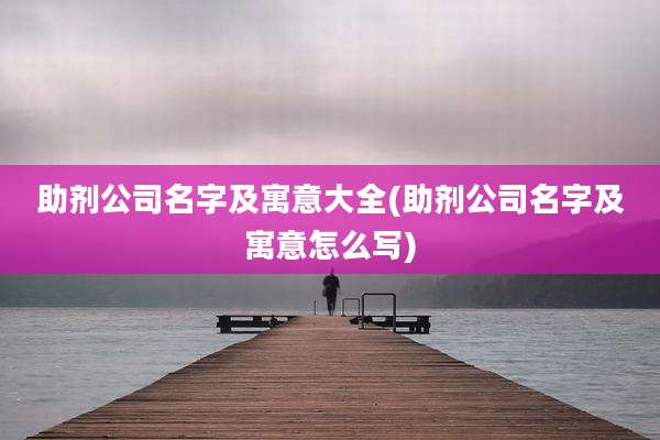 助剂公司名字及寓意大全(助剂公司名字及寓意怎么写)