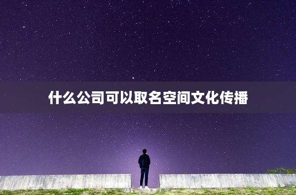 什么公司可以取名空间文化传播