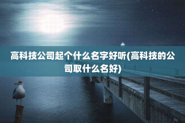 高科技公司起个什么名字好听(高科技的公司取什么名好)