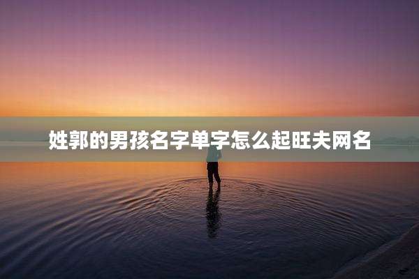 姓郭的男孩名字单字怎么起旺夫网名