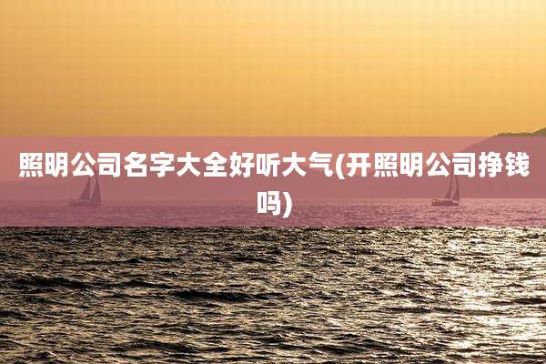 照明公司名字大全好听大气(开照明公司挣钱吗)