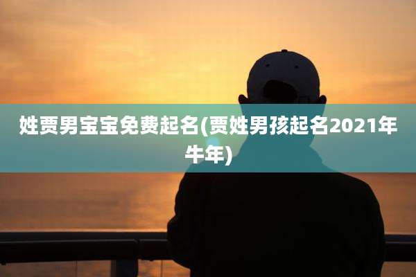 姓贾男宝宝免费起名(贾姓男孩起名2021年牛年)