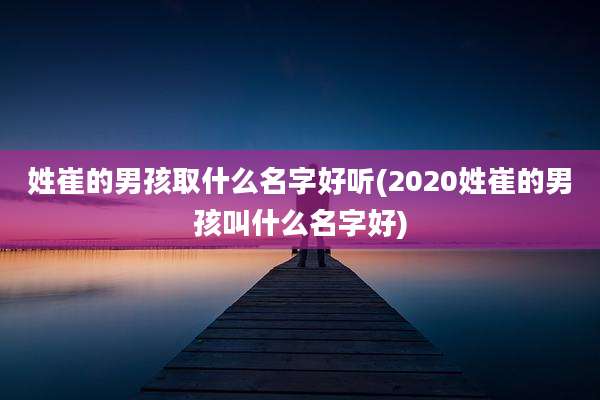 姓崔的男孩取什么名字好听(2020姓崔的男孩叫什么名字好)