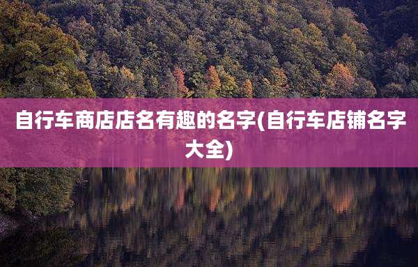 自行车商店店名有趣的名字(自行车店铺名字大全)