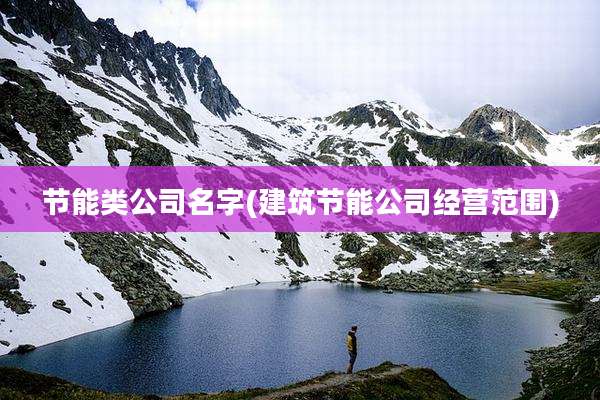 节能类公司名字(建筑节能公司经营范围)