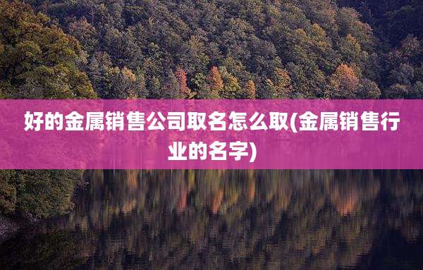 好的金属销售公司取名怎么取(金属销售行业的名字)